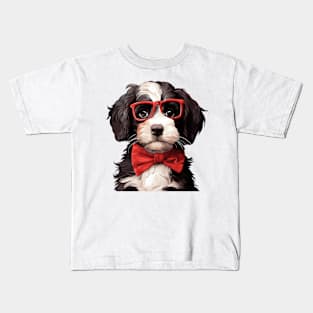 Fancy Bernedoodle Dog Kids T-Shirt